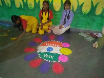 Rangoli Making Competition on Importance of Voting