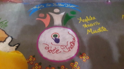 Rangoli Making Competition on Importance of Voting